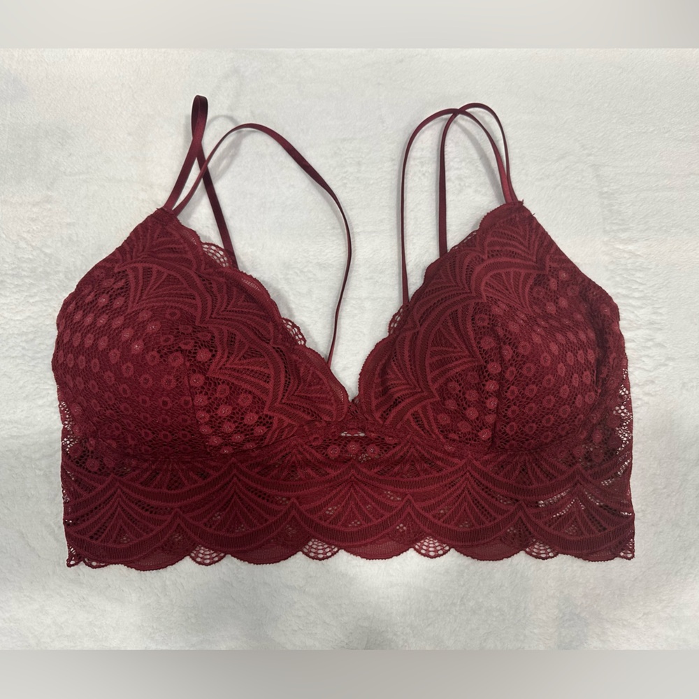 Auden Lace Bralette in Deep Red